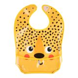 Canpol Babies, śliniak zmywalny z kieszonką, Hello Little, gepard, od 6 miesiąca, 1 sztuka - miniaturka zdjęcia produktu