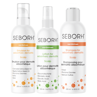Zestaw Verdelove Seborh, na łojotokowe zapalenie skóry, szampon 200 ml + emulsja, 200 ml + płyn, 150 ml - zdjęcie produktu