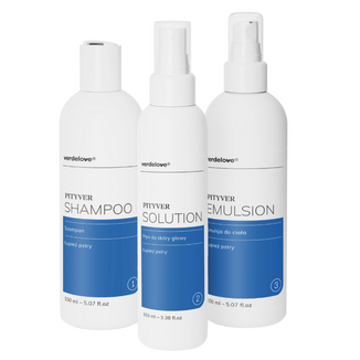 Zestaw Verdelove Pityver, na łupież pstry, szampon 150 ml + płyn, 100 ml + emulsja, 150 ml - zdjęcie produktu