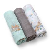BabyOno Natural Bamboo, naturalne pieluszki bambusowe, 70 x 70 cm, szaro-niebieskie, 3 sztuki - miniaturka zdjęcia produktu