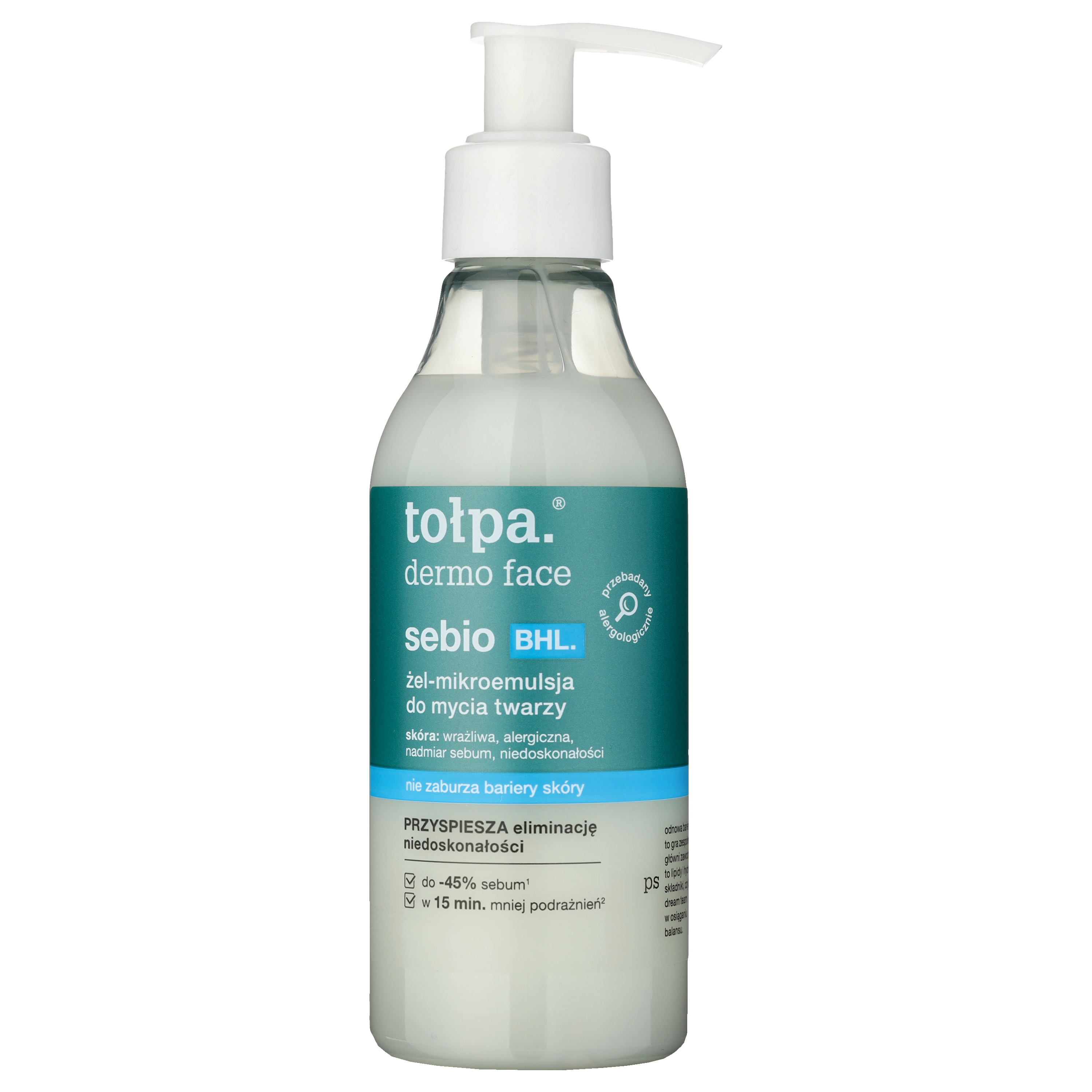 Tołpa Tołpa Dermo Face Sebio BHL, żel-mikroemulsja do mycia twarzy, 195 ml