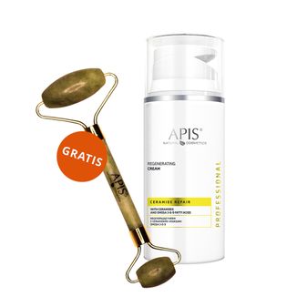 Apis Professional Ceramide Repair, regenerujący krem z ceramidami i kwasami omega, 100 ml + jadeitowy masażer do twarzy, 1 sztuka gratis - zdjęcie produktu