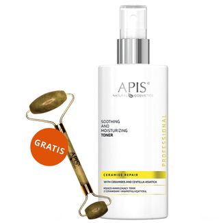 Apis Professional Ceramide Repair, kojąco-nawilżający tonik z ceramidami i wąkrotą azjatycką, 300 ml + jadeitowy masażer do twarzy, 1 sztuka gratis - zdjęcie produktu