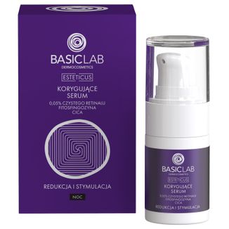 BasicLab Esteticus, serum korygujące na noc z 0,05% czystego retinalu, 15 ml - zdjęcie produktu