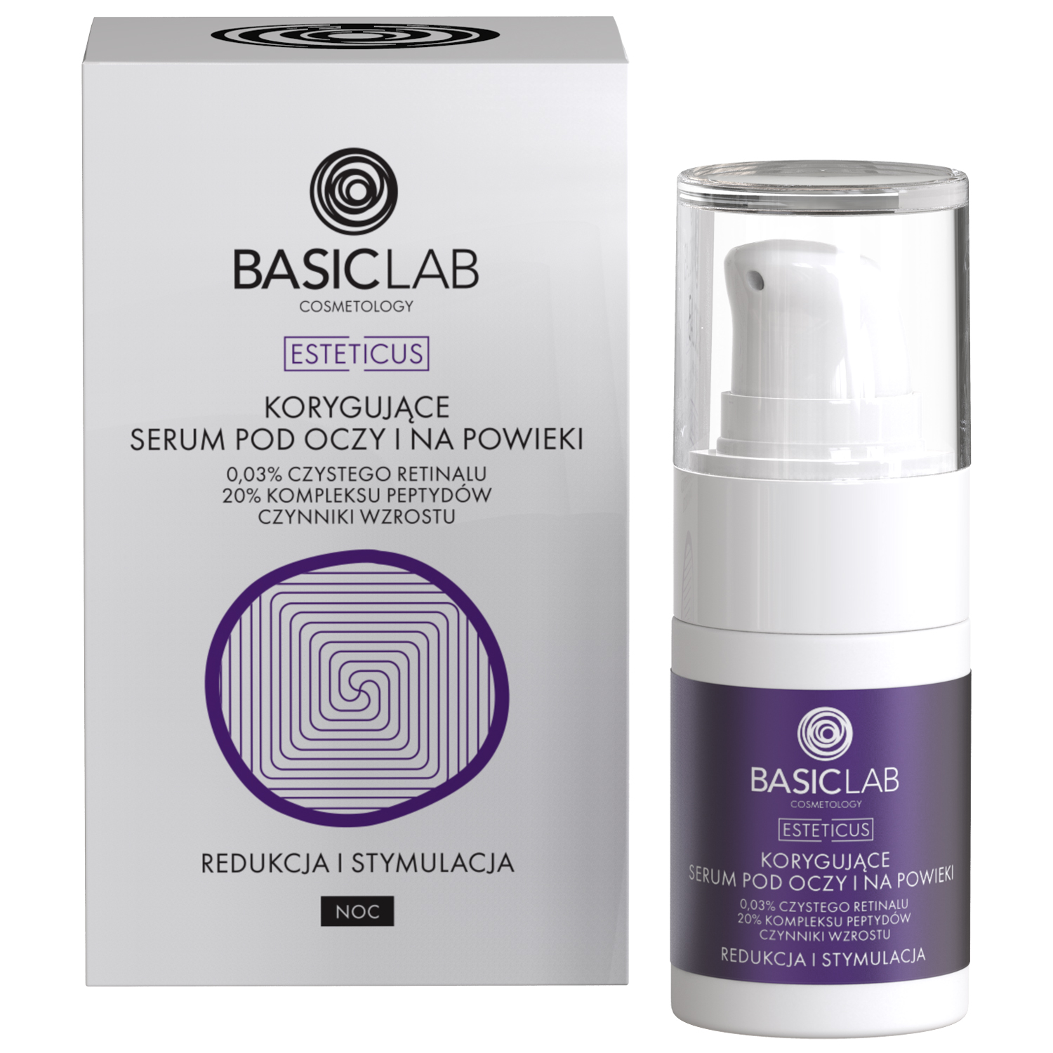 Basiclab BasicLab Esteticus, korygujące serum pod oczy i na powieki z 0,03% czystego retinalu, na noc, 15 ml — Inhaltsstoffe und Bewertung