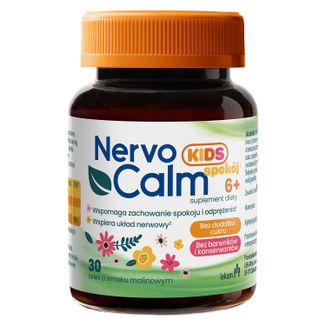 NervoCalm Kids Spokój 6+, żelki, smak malinowy, 30 sztuk - zdjęcie produktu