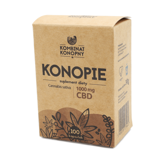 Kombinat Konopny Konopie 1000 mg, 100 kapsułek KRÓTKA DATA - zdjęcie produktu