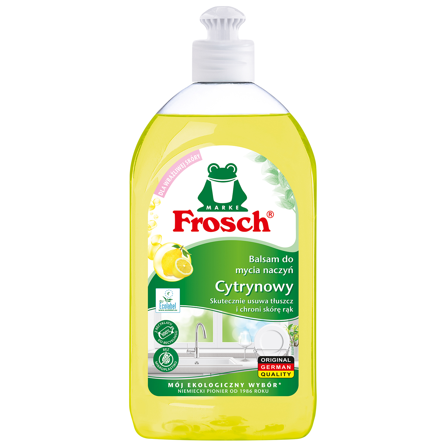 Frosch Frosch, balsam do mycia naczyń, cytrynowy, 500 ml — Składniki i ocena