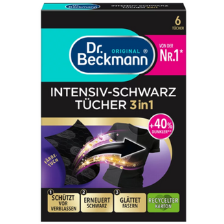 Dr Beckmann, chusteczki przywracające czerń 3w1, 6 sztuk - zdjęcie produktu