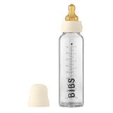 Bibs Baby Glass Bottle, butelka szklana ze smoczkiem kauczukowym o wolnym przepływie, Ivory, od urodzenia, 225 ml - miniaturka zdjęcia produktu