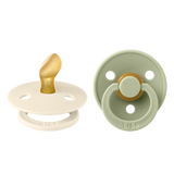 Bibs Colour, smoczek uspokajający, kauczukowy, anatomiczny, rozmiar 1, Ivory & Sage, od urodzenia, 2 sztuki - miniaturka zdjęcia produktu