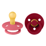 Bibs Colour, smoczek uspokajający, kauczukowy, okrągły, rozmiar 1, Coral & Ruby, od urodzenia, 2 sztuki - miniaturka zdjęcia produktu