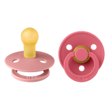 Bibs Colour, smoczek uspokajający, kauczukowy, okrągły, rozmiar 1, Dusty Pink & Coral, od urodzenia, 2 sztuki - miniaturka zdjęcia produktu
