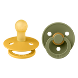 Bibs Colour, smoczek uspokajający, kauczukowy, okrągły, rozmiar 1, Honey Bee & Olive, od urodzenia, 2 sztuki - miniaturka zdjęcia produktu