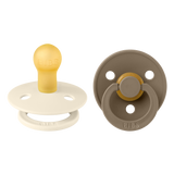 Bibs Colour, smoczek uspokajający, kauczukowy, okrągły, rozmiar 1, Ivory & Dark Oak, od urodzenia, 2 sztuki - miniaturka zdjęcia produktu