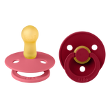 Bibs Colour, smoczek uspokajający, kauczukowy, okrągły, rozmiar 2, Coral & Ruby, od 6 miesiąca, 2 sztuki - miniaturka zdjęcia produktu