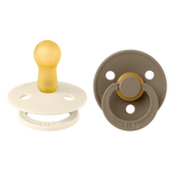 Bibs Colour, smoczek uspokajający, kauczukowy, okrągły, rozmiar 2, Ivory & Dark Oak, od 6 miesiąca, 2 sztuki - miniaturka zdjęcia produktu