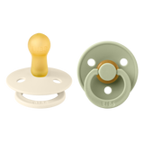 Bibs Colour, smoczek uspokajający, kauczukowy, okrągły, rozmiar 2, Ivory & Sage, od 6 miesiąca, 2 sztuki - miniaturka zdjęcia produktu