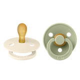 Bibs Colour, smoczek uspokajający, kauczukowy, symetryczny, rozmiar 1, Ivory & Sage, od urodzenia, 2 sztuki - miniaturka zdjęcia produktu
