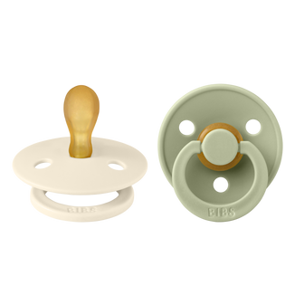 Bibs Colour, smoczek uspokajający, kauczukowy, symetryczny, rozmiar 1, Ivory & Sage, od urodzenia, 2 sztuki - zdjęcie produktu