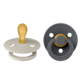 Bibs Colour, smoczek uspokajający, kauczukowy, symetryczny, rozmiar 1, Sand & Iron, od urodzenia, 2 sztuki - miniaturka zdjęcia produktu
