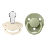 Bibs De Lux, smoczek uspokajający, silikonowy, okrągły, rozmiar one-size, Ivory & Sage, 0-36 miesięcy, 2 sztuki - miniaturka zdjęcia produktu