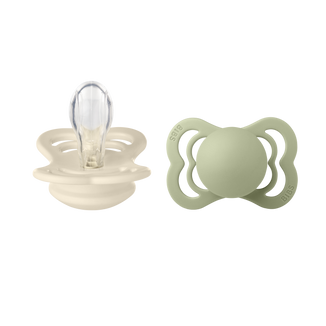 Bibs Supreme, smoczek uspokajający, od urodzenia, silikonowy, symetryczny, rozmiar 1, Ivory & Sage, 2 sztuki USZKODZONE OPAKOWANIE Bibs Supreme, smoczek uspokajający, od urodzenia, silikonowy, symetryczny, rozmiar 1, Ivory & Sage, 2 sztuki USZKODZONE OPAKOWANIE - zdjęcie produktu
