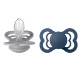 Bibs Supreme, smoczek uspokajający, silikonowy, symetryczny, rozmiar 2, Cloud  & Steel Blue, od 6 miesiąca, 2 sztuki - miniaturka zdjęcia produktu