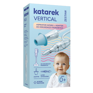 Zestaw Katarek Vertical, aspirator do kataru + adapter do odkurzaczy pionowych, od urodzenia USZKODZONE OPAKOWANIE - zdjęcie produktu