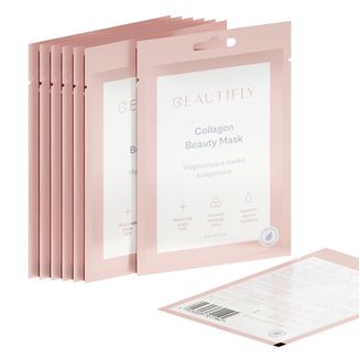 Beautifly Collagen Beauty Mask, wygładzająca maska kolagenowa w płachcie, 8 sztuk - zdjęcie produktu