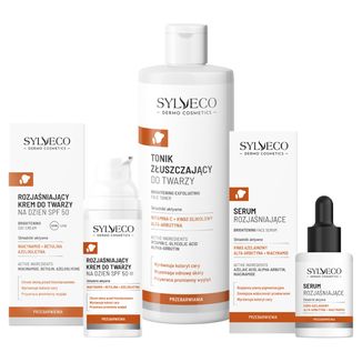 Zestaw Sylveco Dermo Przebarwienia, serum rozjaśniające, 30 ml + krem do twarzy na dzień, SPF 50, 50 ml + tonik złuszczający do twarzy, 200 ml za 1 grosz - zdjęcie produktu