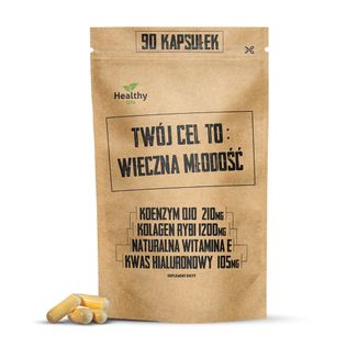 Simple Day Wieczna Młodość, koenzym Q10 + kolagen rybi + witamina E + kwas hialuronowy, 90 kapsułek - zdjęcie produktu