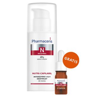 Pharmaceris N Nutri-Capilaril, intensywny krem odżywczy do twarzy, 50 ml + koncentrat z witaminą C 1200 mg, wzmacniająco-wygładzający, 5 ml gratis - zdjęcie produktu