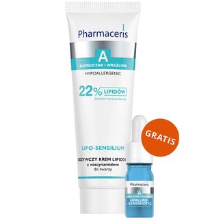 Pharmaceris Lipo-Sensilium, multilipidowy krem odżywczy do twarzy, 50 ml + Hyaluro-Sensibio, intensywnie nawilżające serum, 4 ml gratis - zdjęcie produktu