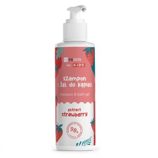 HiSkin Kids, szampon i żel do mycia ciała 2w1, truskawka i malina, 280 ml - zdjęcie produktu