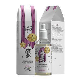 Hiskin Crazy Hair, olejowy mix do włosów średnio i wysokoporowatych, lawenda, 100 ml  - zdjęcie produktu