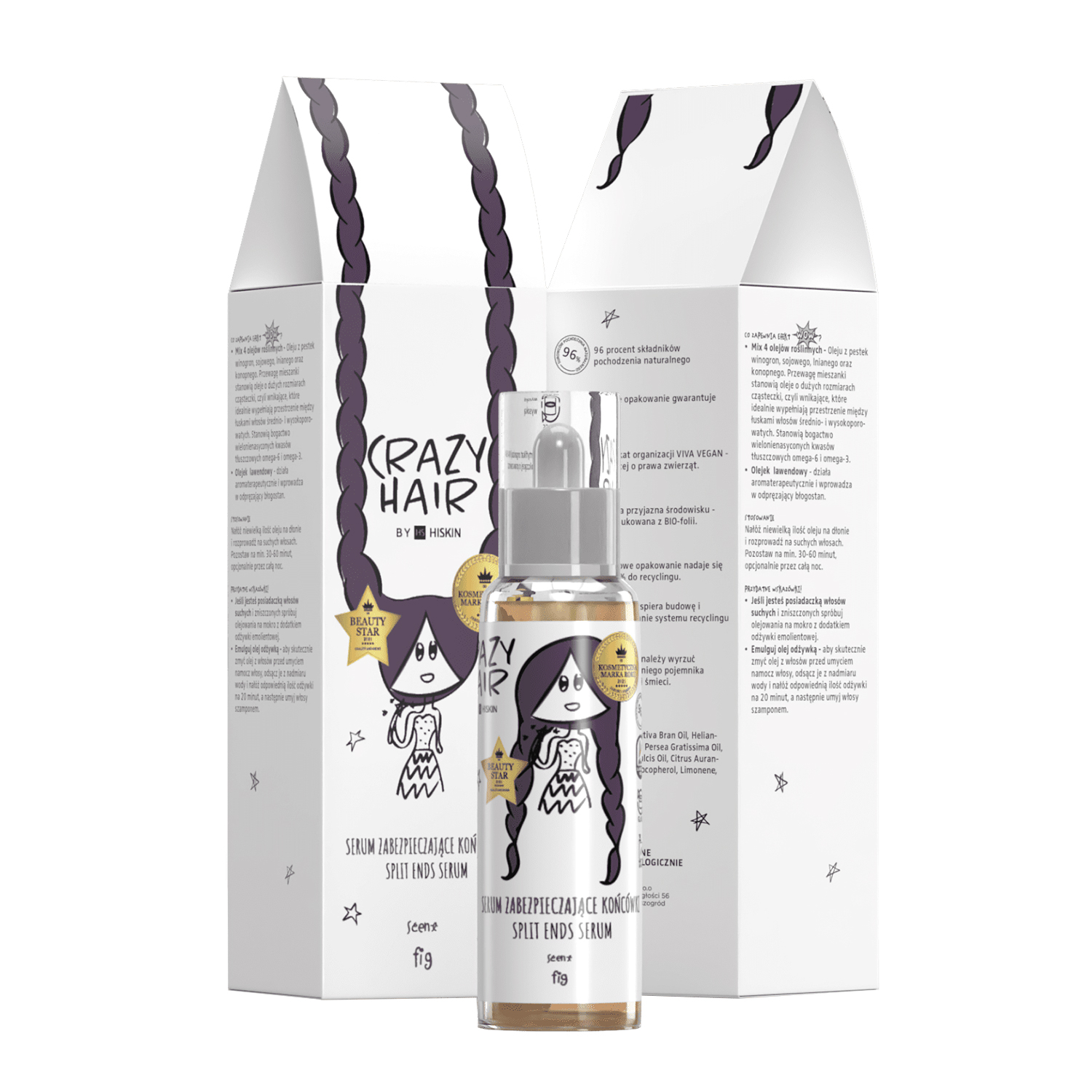 Nieznana HiSkin Crazy Hair, serum na rozdwajające się końcówki, figa, 50 ml — Inhaltsstoffe und Bewertung