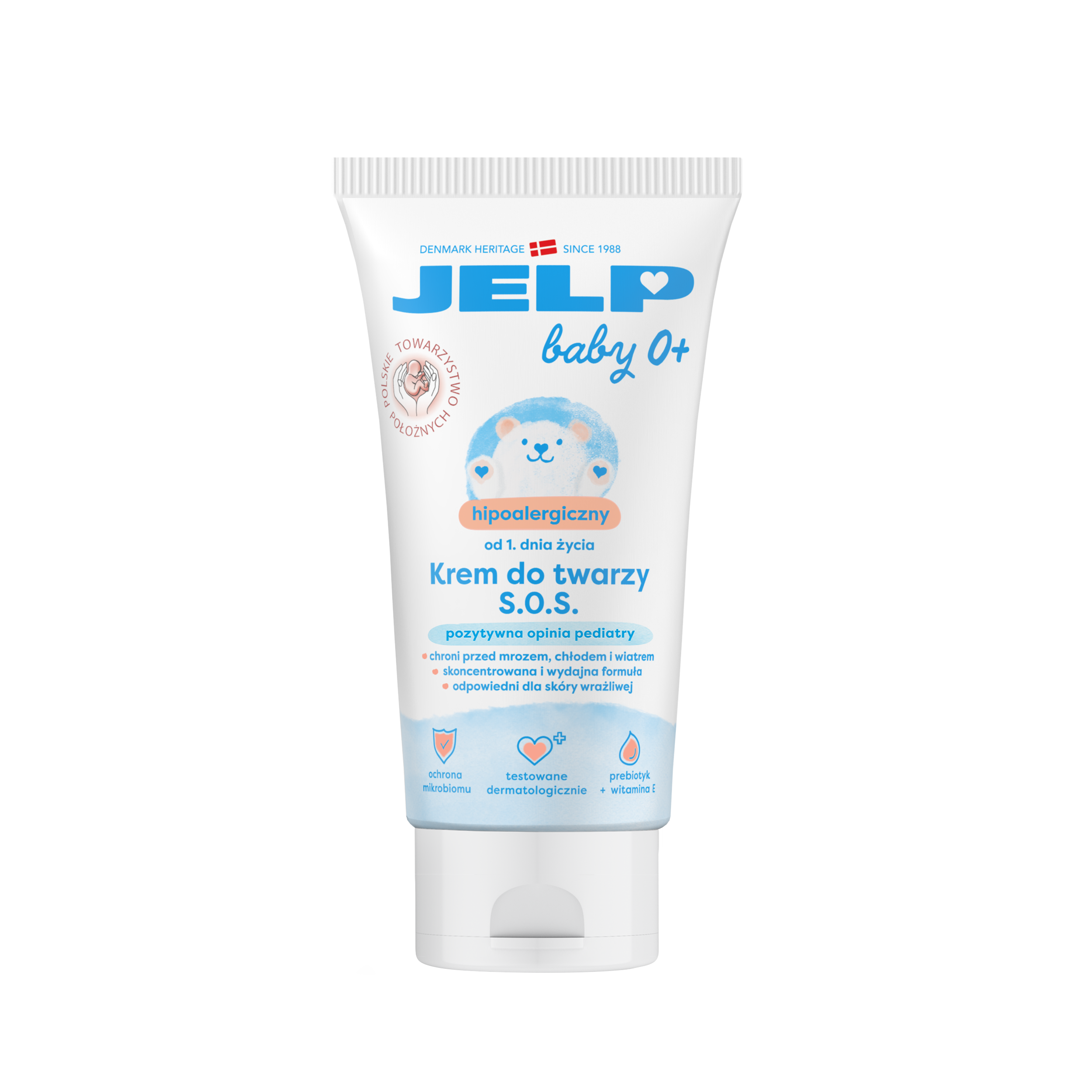 Nieznana Jelp Baby 0+, hypoallergen Gesichtscreme S.O.S., ab dem 1. Lebenstag, 75 ml — Inhaltsstoffe und Bewertung