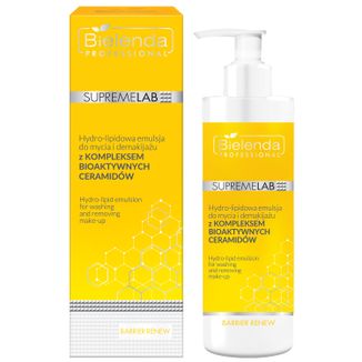 Bielenda Professional SupremeLAB  Barrier Renew, hydro-lipidowa emulsja do mycia i demakijażu z kompleksem bioaktywnych ceramidów, 200 ml - zdjęcie produktu