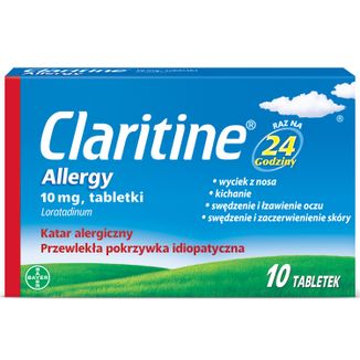Claritine Allergy 10 mg, 10 tabletek USZKODZONE OPAKOWANIE - zdjęcie produktu