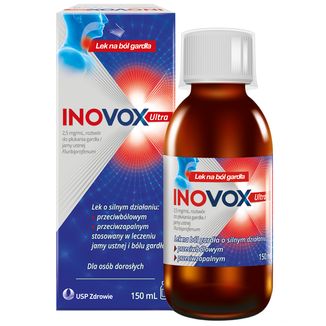 Inovox Ultra 2,5 mg/ml, roztwór do płukania gardła i jamy ustnej, 150 ml KRÓTKA DATA - zdjęcie produktu