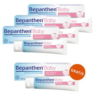 Zestaw Bepanthen Baby, maść przeciw odparzeniom pieluszkowym dla niemowląt, 3 x 100 g + 100 g gratis - zdjęcie produktu