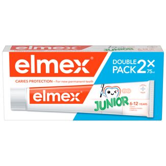 Elmex Caries Protection Junior, pasta do zębów dla dzieci, 6-12 lat, 2 x 75 ml - zdjęcie produktu