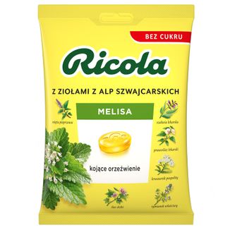 Ricola Melisa, szwajcarskie cukierki ziołowe, bez cukru, 68 g - zdjęcie produktu