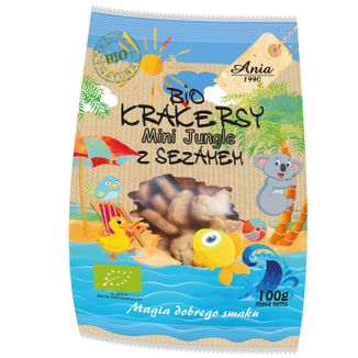 Ania Mini Jungle Bio Krakersy z Sezamem, 100 g KRÓTKA DATA - zdjęcie produktu