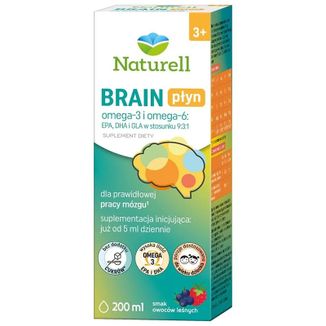 Naturell Brain, płyn dla dzieci od 3 lat i dorosłych, smak owoców leśnych, 200 ml - zdjęcie produktu