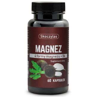 Skoczylas Magnez 4 formy + B6, czarna rzepa, 60 kapsułek - zdjęcie produktu