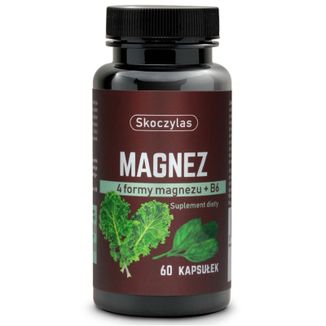 Skoczylas Magnez 4 formy + B6, szpinak i jarmuż, 60 kapsułek - zdjęcie produktu