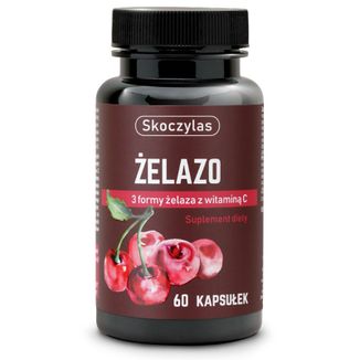 Skoczylas Żelazo, 3 formy z witaminą C, 60 kapsułek - zdjęcie produktu