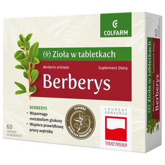 Zioła w Tabletkach Berberys, 60 tabletek powlekanych - zdjęcie produktu